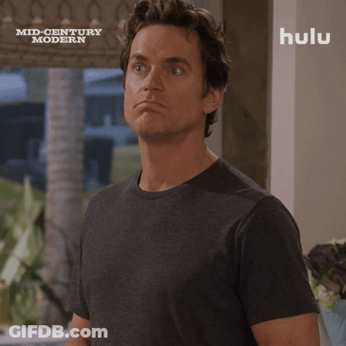 A Man Says Nope That 'S It In Front Of A Hulu Sign GIF