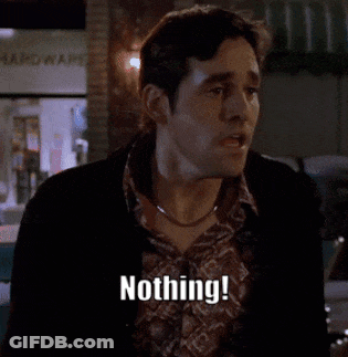A Man Says " Nothing ! Certainly Not Crime " In Front Of A Hardware Store GIF