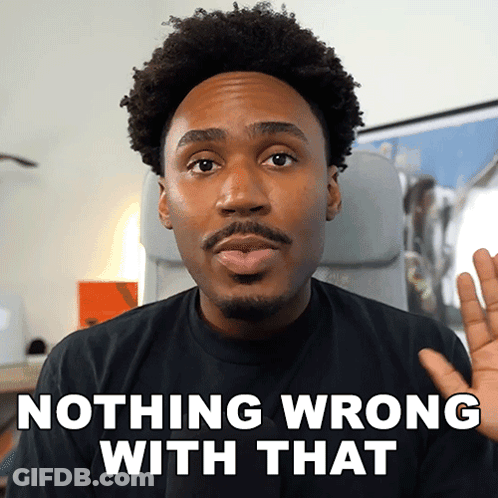 A Man Says Nothing Wrong With That In Front Of An Airplane GIF