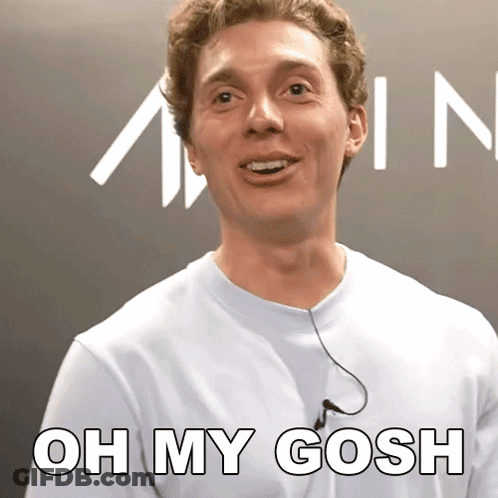 A Man Says Oh My Gosh While Wearing A White Shirt GIF