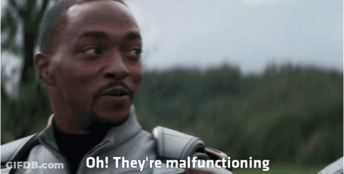 A Man Says Oh They 'Re Malfunctioning In Front Of Trees GIF