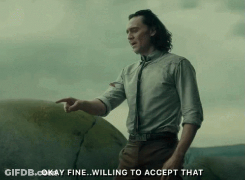 A Man Says Okay Fine Willing To Accept That While Pointing GIF