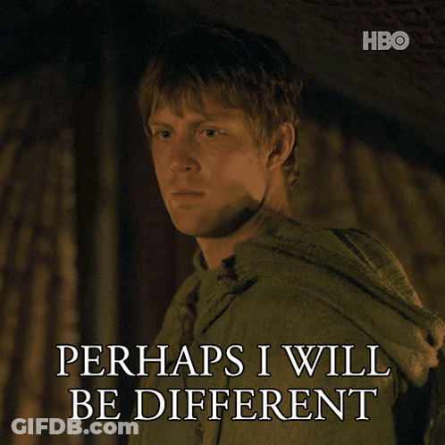 A Man Says Perhaps I Will Be Different With A Hbo Logo In The Background GIF