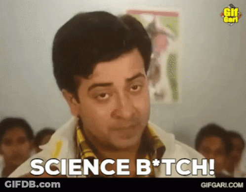 A Man Says " Science B * Tch " In Front Of A Crowd GIF