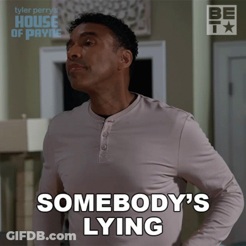 A Man Says Somebody 'S Lying In Front Of A House Of Payne Logo GIF