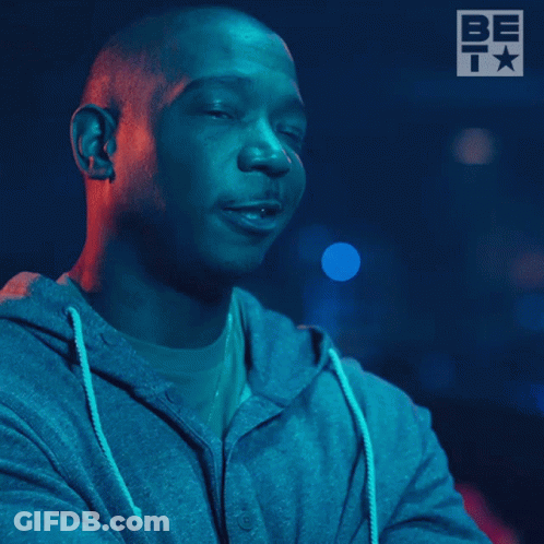 A Man Says Sounds Good To Me With A Blue Background GIF