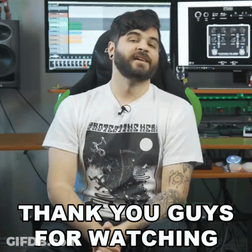 A Man Says Thank You Guys For Watching While Wearing A White Shirt GIF