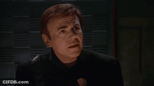 A Man Says That Happens Sometimes In White Letters On A Black Background GIF