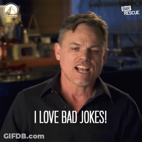 Man Saying He Loves Bad Jokes GIF