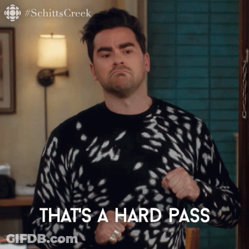 A Man Says That 'S A Hard Pass While Wearing A Sweater GIF