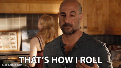 A Man Says " That 'S How I Roll " In A Kitchen GIF