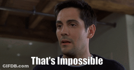 A Man Says That 'S Impossible In Front Of A Wooden Ceiling . GIF