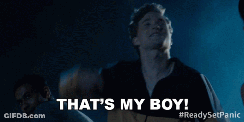 A Man Says " That 'S My Boy " While Looking Up GIF