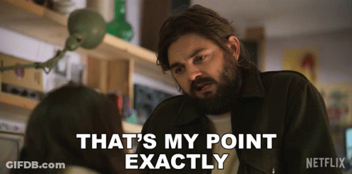 A Man Says That 'S My Point Exactly In Front Of A Netflix Logo GIF