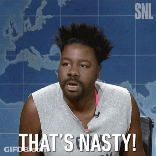 A Man Says That 'S Nasty In Front Of A Map Of The World GIF