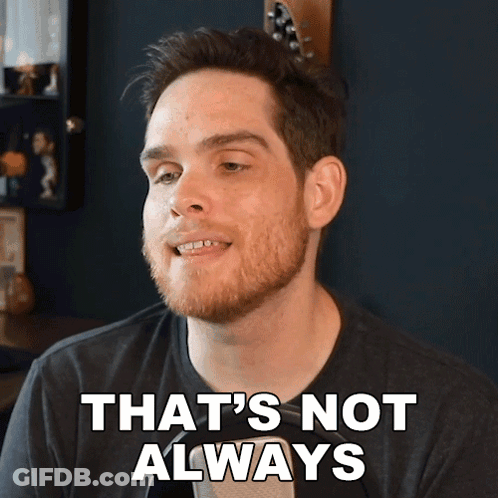 A Man Says That 'S Not Always While Wearing A Black Shirt And Tie GIF