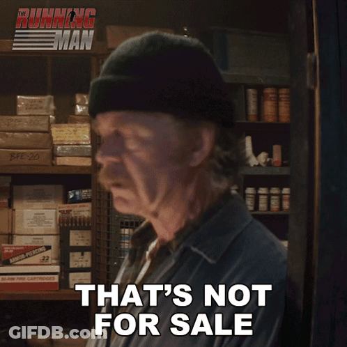 A Man Says That 'S Not For Sale In A Running Man Ad GIF