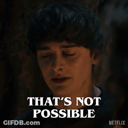A Man Says That 'S Not Possible With A Netflix Logo Behind Him GIF