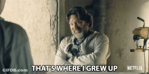 A Man Says That 'S Where I Grew Up In A Netflix Advertisement GIF