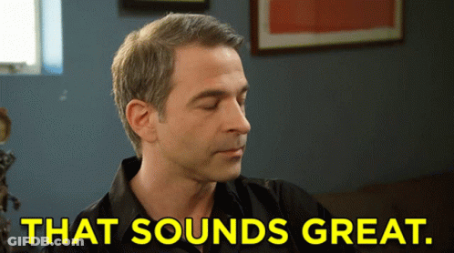 A Man Says That Sounds Great In Yellow GIF