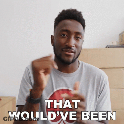 A Man Says That Would 'Ve Been While Pointing At Something GIF