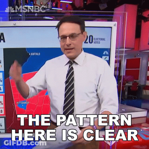 A Man Says The Pattern Here Is Clear In Front Of A Map GIF