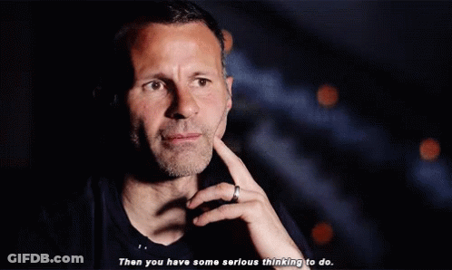 A Man Says " Then You Have Some Serious Thinking To Do " In A Dark Room GIF