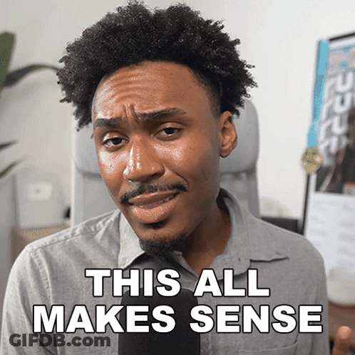 A Man Says This All Makes Sense In Front Of A Chair GIF