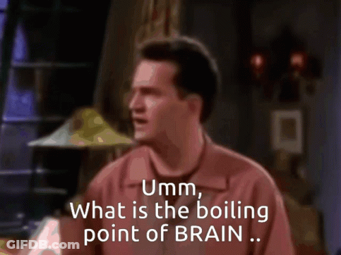 A Man Says " Umm What Is The Boiling Point Of Brain " In Front Of A Lamp GIF