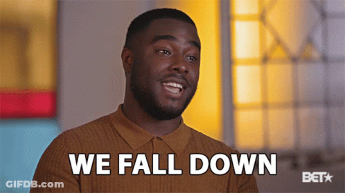 A Man Says " We Fall Down " In A Bet Ad GIF