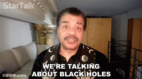 A Man Says We 'Re Talking About Black Holes In A Star Talk Video GIF