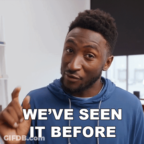 A Man Says We 'Ve Seen It Before With His Finger GIF