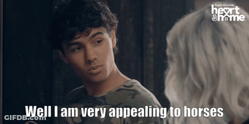 Man Saying Very Appealing To Horses GIF