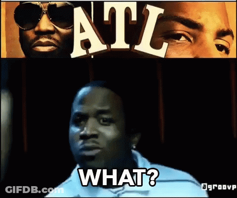 A Man Says What In Front Of A Picture Of A Man Wearing Sunglasses GIF