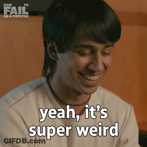 A Man Says Yeah It 'S Super Weird On A Screen GIF