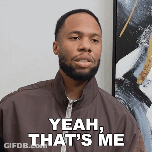 A Man Says Yeah That 'S Me In Front Of A Picture GIF