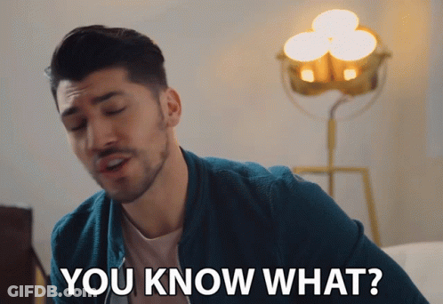 A Man Says " You Know What " While Sitting On A Bed GIF