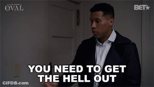 A Man Says You Need To Get The Hell Out On Oval GIF