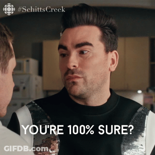 A Man Says You 'Re 100 % Sure In Front Of Another Man 'S Face GIF