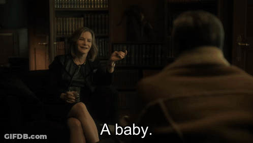 A Man Says " You 'Re Fighting For Your Right To Be A Baby " In A Dark Room GIF