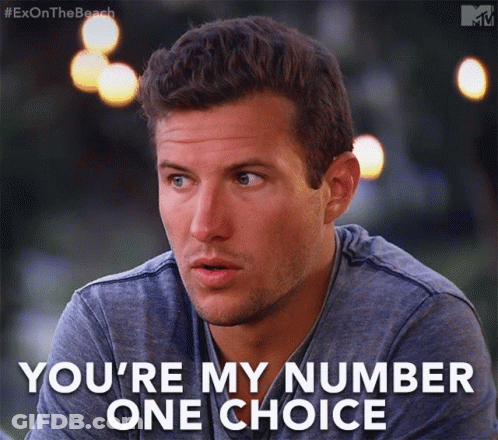 A Man Says " You 'Re My Number One Choice " In Front Of A Mtv Logo GIF