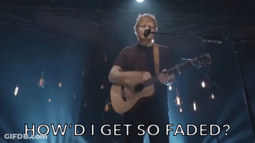 A Man Singing Into A Microphone While Playing A Guitar And The Words How 'D I Get So Faded GIF