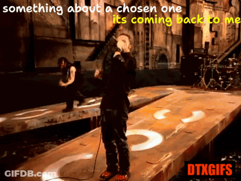 A Man Singing Into A Microphone With Something About A Chosen One Coming Back To Me GIF