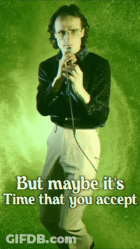Man Singing Into Microphone With Lyrics GIF
