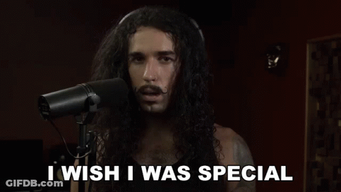 A Man Singing Into A Microphone With The Words I Wish I Was Special GIF