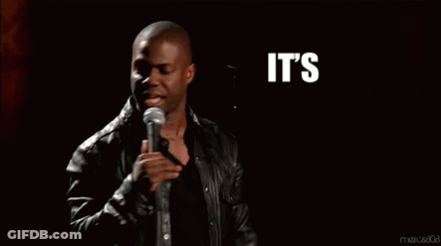A Man Singing Into A Microphone With The Words It 'S About To Go Down Above Him GIF