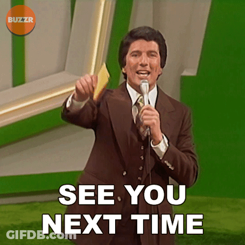 A Man Singing Into A Microphone With The Words See You Next Time GIF