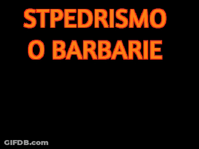 A Man Singing Into A Microphone With The Words Stpedrismo O Barbarie On The Bottom GIF