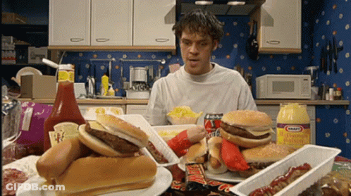 A Man Sits At A Table With A Bottle Of Kraft Mayonnaise GIF
