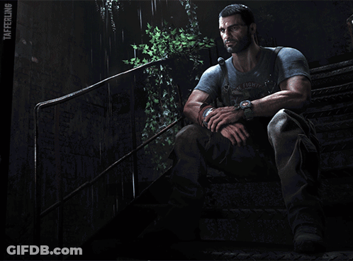 A Man Sits On A Set Of Stairs Wearing A Shirt That Says " Taferling " GIF
